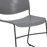 English Elm Commercial Grade Series 880 lb. Capacity Ultra-Compact Stack Chair with Black Powder Coated Frame