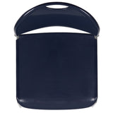 English Elm Commercial Grade Series 880 lb. Capacity Navy Ultra-Compact Stack Chair with Silver Powder Coated Frame