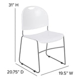 English Elm Commercial Grade Series 880 lb. Capacity Ultra-Compact Stack Chair with Silver Powder Coated Frame