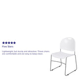 English Elm Commercial Grade Series 880 lb. Capacity Ultra-Compact Stack Chair with Silver Powder Coated Frame