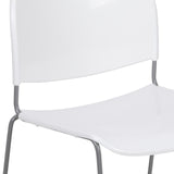 English Elm Commercial Grade Series 880 lb. Capacity Ultra-Compact Stack Chair with Silver Powder Coated Frame