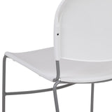 English Elm Commercial Grade Series 880 lb. Capacity Ultra-Compact Stack Chair with Silver Powder Coated Frame