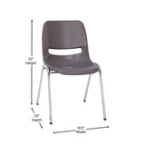 English Elm Commercial Grade 880 lb. Capacity Ergonomic Shell Stack Chair with Chrome Frame and 18'' Seat Height