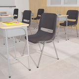 Commercial Grade 880 lb. Capacity Ergonomic Shell Stack Chair with Chrome Frame and 18'' Seat Height