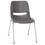 English Elm Commercial Grade 880 lb. Capacity Ergonomic Shell Stack Chair with Chrome Frame and 18'' Seat Height