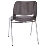 English Elm Commercial Grade 880 lb. Capacity Ergonomic Shell Stack Chair with Chrome Frame and 18'' Seat Height