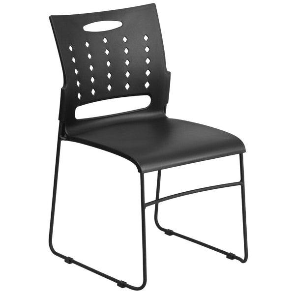 English Elm Commercial Grade Series 881 lb. Capacity Sled Base Stack Chair with Air-Vent Back