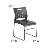 English Elm Commercial Grade Series 881 lb. Capacity Sled Base Stack Chair with Air-Vent Back