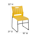 English Elm Commercial Grade Series 881 lb. Capacity Sled Base Stack Chair with Air-Vent Back