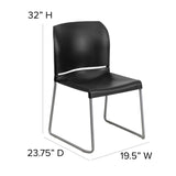 English Elm Commercial Grade Series 880 lb. Capacity Full Back Contoured Stack Chair with Gray Powder Coated Sled Base