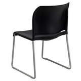 English Elm Commercial Grade Series 880 lb. Capacity Full Back Contoured Stack Chair with Gray Powder Coated Sled Base