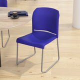 English Elm Commercial Grade Series 880 lb. Capacity Full Back Contoured Stack Chair with Gray Powder Coated Sled Base