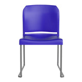 English Elm Commercial Grade Series 880 lb. Capacity Full Back Contoured Stack Chair with Gray Powder Coated Sled Base