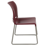 English Elm Commercial Grade Series 880 lb. Capacity Full Back Contoured Stack Chair with Gray Powder Coated Sled Base