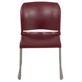 English Elm Commercial Grade Series 880 lb. Capacity Full Back Contoured Stack Chair with Gray Powder Coated Sled Base