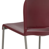 English Elm Commercial Grade Series 880 lb. Capacity Full Back Contoured Stack Chair with Gray Powder Coated Sled Base