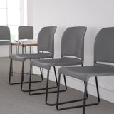 Commercial Grade Series 880 lb. Capacity Full Back Contoured Stack Chair with Black Powder Coated Sled Base