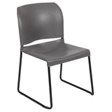 English Elm Commercial Grade Series 880 lb. Capacity Full Back Contoured Stack Chair with Black Powder Coated Sled Base