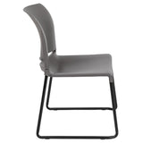 English Elm Commercial Grade Series 880 lb. Capacity Full Back Contoured Stack Chair with Black Powder Coated Sled Base