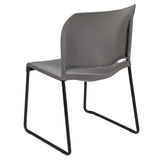 English Elm Commercial Grade Series 880 lb. Capacity Full Back Contoured Stack Chair with Black Powder Coated Sled Base