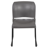 English Elm Commercial Grade Series 880 lb. Capacity Full Back Contoured Stack Chair with Black Powder Coated Sled Base