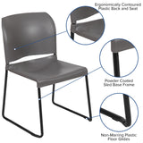 English Elm Commercial Grade Series 880 lb. Capacity Full Back Contoured Stack Chair with Black Powder Coated Sled Base