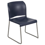 English Elm Commercial Grade Series 880 lb. Capacity Full Back Contoured Stack Chair with Gray Powder Coated Sled Base