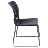 English Elm Commercial Grade Series 880 lb. Capacity Full Back Contoured Stack Chair with Gray Powder Coated Sled Base