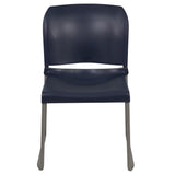 English Elm Commercial Grade Series 880 lb. Capacity Full Back Contoured Stack Chair with Gray Powder Coated Sled Base