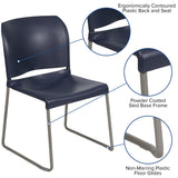 English Elm Commercial Grade Series 880 lb. Capacity Full Back Contoured Stack Chair with Gray Powder Coated Sled Base