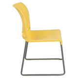 English Elm Commercial Grade Series 880 lb. Capacity Full Back Contoured Stack Chair with Gray Powder Coated Sled Base