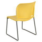 English Elm Commercial Grade Series 880 lb. Capacity Full Back Contoured Stack Chair with Gray Powder Coated Sled Base