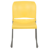 English Elm Commercial Grade Series 880 lb. Capacity Full Back Contoured Stack Chair with Gray Powder Coated Sled Base