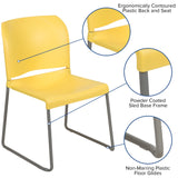 English Elm Commercial Grade Series 880 lb. Capacity Full Back Contoured Stack Chair with Gray Powder Coated Sled Base