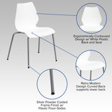 English Elm Commercial Grade Series 770 lb. Capacity Stack Chair with Lumbar Support and Silver Frame