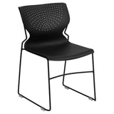 English Elm Commercial Grade Series 661 lb. Capacity Full Back Stack Chair with Powder Coated Frame