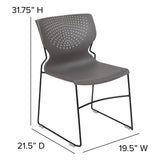 English Elm Commercial Grade Series 661 lb. Capacity Full Back Stack Chair with Black Powder Coated Frame