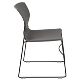 English Elm Commercial Grade Series 661 lb. Capacity Full Back Stack Chair with Black Powder Coated Frame