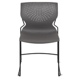 English Elm Commercial Grade Series 661 lb. Capacity Full Back Stack Chair with Black Powder Coated Frame