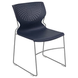 English Elm Commercial Grade Series 661 lb. Capacity Full Back Stack Chair with Gray Powder Coated Frame