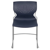 English Elm Commercial Grade Series 661 lb. Capacity Full Back Stack Chair with Gray Powder Coated Frame