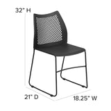 English Elm Commercial Grade Series 661 lb. Capacity Stack Chair with Air-Vent Back and Powder Coated Sled Base