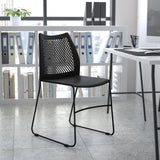 English Elm Commercial Grade Series 661 lb. Capacity Stack Chair with Air-Vent Back and Powder Coated Sled Base