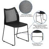 English Elm Commercial Grade Series 661 lb. Capacity Stack Chair with Air-Vent Back and Powder Coated Sled Base