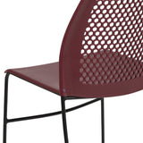 English Elm Commercial Grade Series 661 lb. Capacity Stack Chair with Air-Vent Back and Black Powder Coated Sled Base