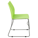 English Elm Commercial Grade Series 661 lb. Capacity Stack Chair with Air-Vent Back and Gray Powder Coated Sled Base