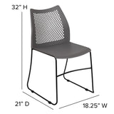 English Elm Commercial Grade Series 661 lb. Capacity Stack Chair with Air-Vent Back and Black Powder Coated Sled Base