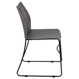 English Elm Commercial Grade Series 661 lb. Capacity Stack Chair with Air-Vent Back and Black Powder Coated Sled Base