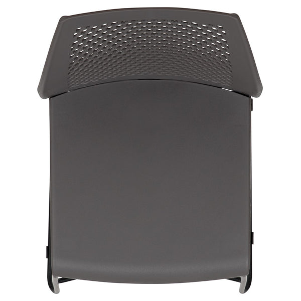 English Elm Commercial Grade Series 661 lb. Capacity Stack Chair with Air-Vent Back and Black Powder Coated Sled Base