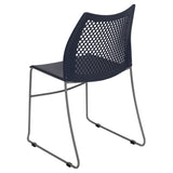 English Elm Commercial Grade Series 661 lb. Capacity Stack Chair with Air-Vent Back and Gray Powder Coated Sled Base